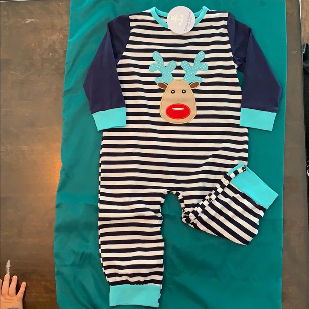 Rudolph romper for boys. Perfect holiday outfit